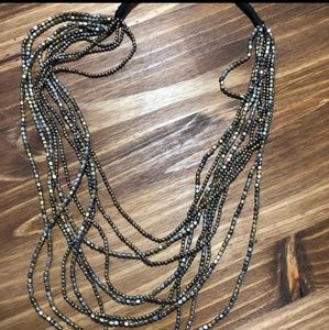 India Multi strand seed bead metallic necklace